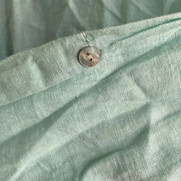 TERZO Millennio 100% Linen Oversized Long Sleeve Tunic Blouse with Lace Size M - Picture 5 of 10